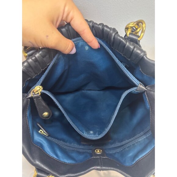 Vintage Coach Purse Black Leather Ashley Ruched Pleated F17571 Designer Classic - Picture 7 of 15